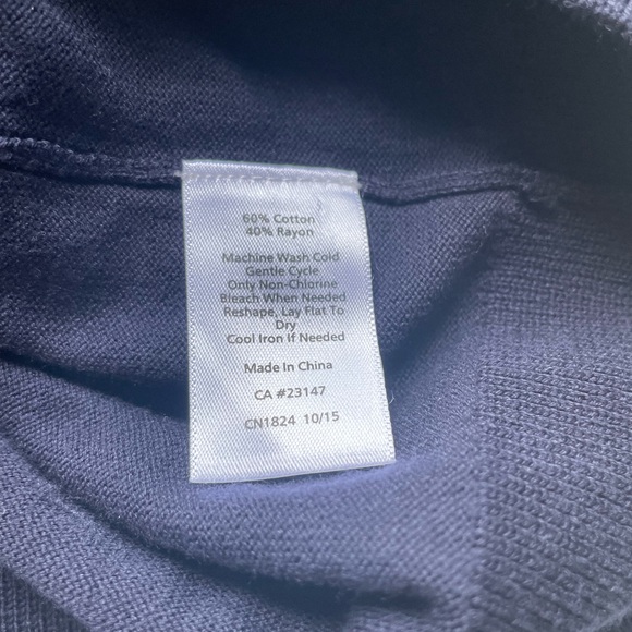 Talbots Petites navy short sleeve sweater tee- Large Petite - Picture 6 of 8